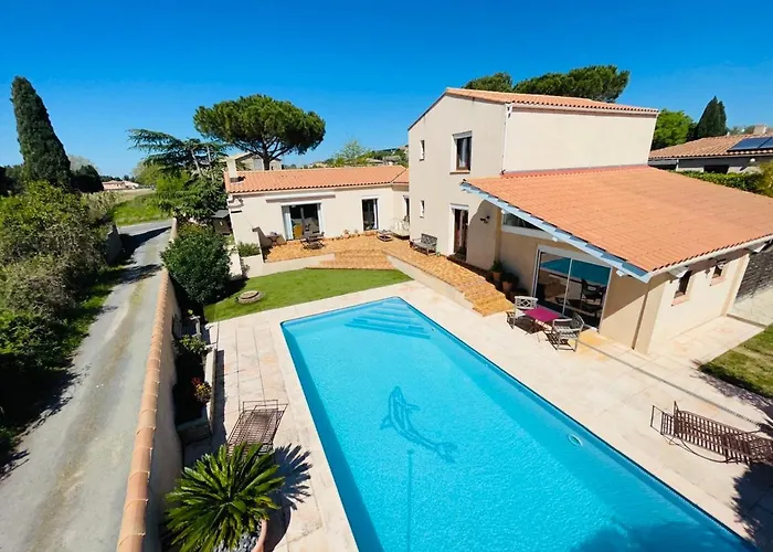 Annexe Des Pins - Studio Gite Avec Piscine & Climatisation Villeneuve-les-Beziers photo