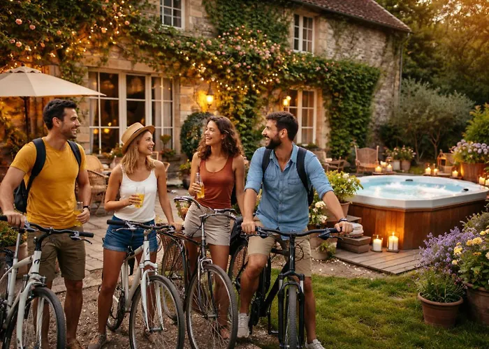 Halte premium à vélo entre amis proche du Canal du Midi et de la CIté de Carcassonne avec spa privatif, repas maison, nuitée et pdj pour 6 personnes Pexiora foto