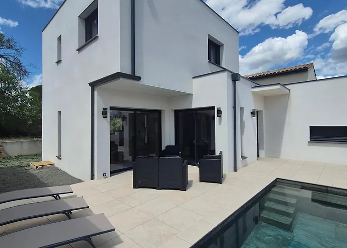 La Villa Signature By Berenice Contemporary Villa With Pool For 6 Guests Canet  photo